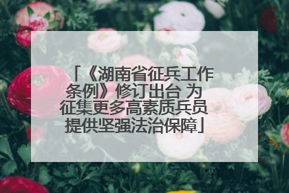 《湖南省征兵工作条例》修订出台 为征集更多高素质兵员提供坚强法治保障