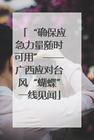 “确保应急力量随时可用”——广西应对台风“蝴蝶”一线见闻