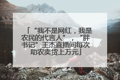 “我不是网红，我是农民的代言人”，“胖书记”王杰直播间每次助农卖货上万元
