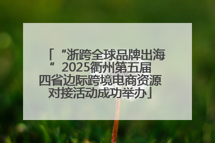 “浙跨全球品牌出海”2025衢州第五届四省边际跨境电商资源对接活动成功举办