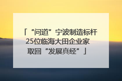 “问道”宁波制造标杆 25位临海大田企业家取回“发展真经”