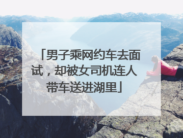 男子乘网约车去面试，却被女司机连人带车送进湖里
