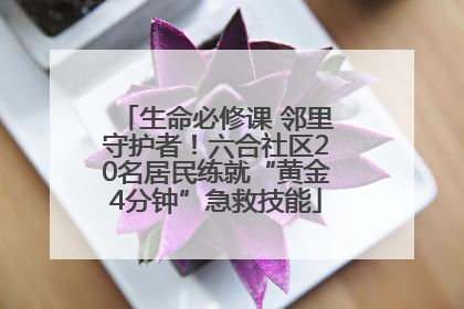 生命必修课 邻里守护者！六合社区20名居民练就“黄金4分钟”急救技能