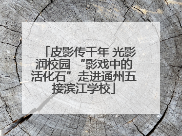 皮影传千年 光影润校园 “影戏中的活化石”走进通州五接滨江学校