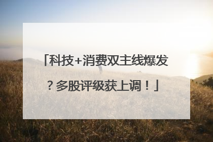 科技+消费双主线爆发？多股评级获上调！