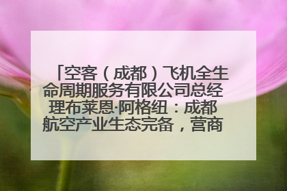 空客（成都）飞机全生命周期服务有限公司总经理布莱恩·阿格纽：成都航空产业生态完备，营商环境优势显著