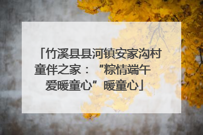 竹溪县县河镇安家沟村童伴之家：“粽情端午 爱暖童心”暖童心