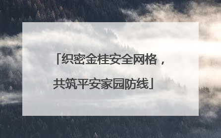 织密金桂安全网格，共筑平安家园防线