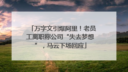 万字文引爆阿里！老员工离职称公司“失去梦想”，马云下场回应