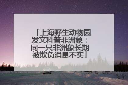 上海野生动物园发文科普非洲象：同一只非洲象长期被欺负消息不实