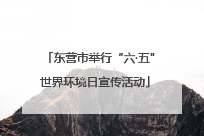东营市举行“六·五”世界环境日宣传活动