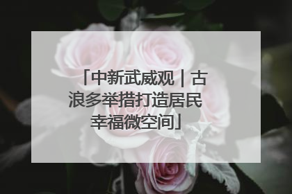中新武威观｜古浪多举措打造居民幸福微空间
