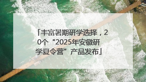 丰富暑期研学选择，20个“2025年安徽研学夏令营”产品发布
