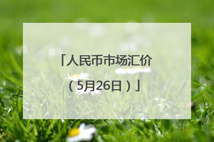 人民币市场汇价（5月26日）