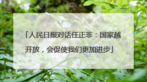人民日报对话任正非：国家越开放，会促使我们更加进步