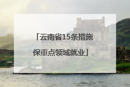 云南省15条措施保重点领域就业