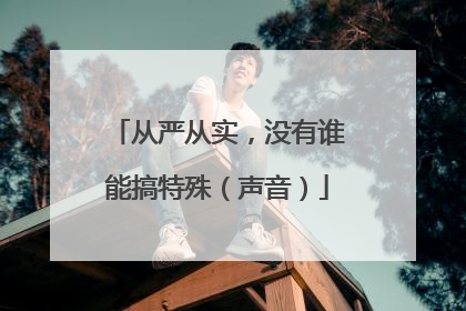 从严从实，没有谁能搞特殊（声音）