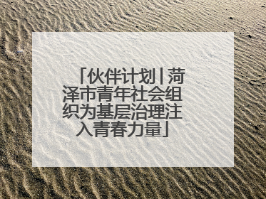 伙伴计划│菏泽市青年社会组织为基层治理注入青春力量