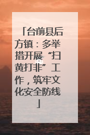 台前县后方镇：多举措开展“扫黄打非”工作，筑牢文化安全防线