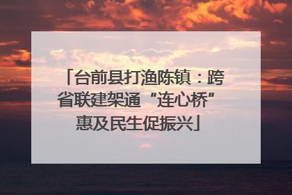 台前县打渔陈镇：跨省联建架通“连心桥” 惠及民生促振兴