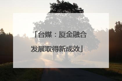 台媒：厦金融合发展取得新成效