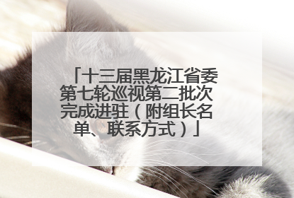 十三届黑龙江省委第七轮巡视第二批次完成进驻（附组长名单、联系方式）