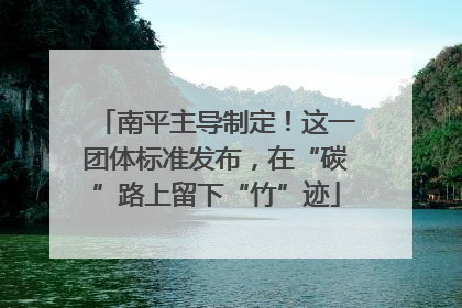 南平主导制定！这一团体标准发布，在“碳”路上留下“竹”迹