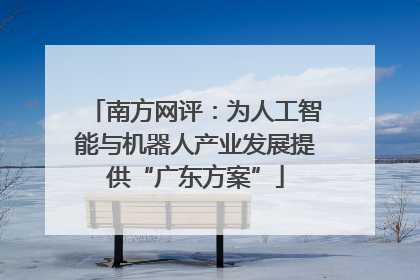 南方网评：为人工智能与机器人产业发展提供“广东方案”