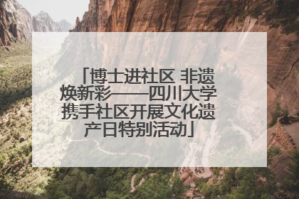 博士进社区 非遗焕新彩——四川大学携手社区开展文化遗产日特别活动