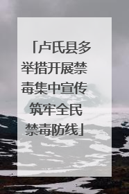 卢氏县多举措开展禁毒集中宣传 筑牢全民禁毒防线