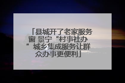 县城开了老家服务窗 景宁“村事社办”城乡集成服务让群众办事更便利