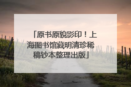 原书原貌影印！上海图书馆藏明清珍稀稿钞本整理出版