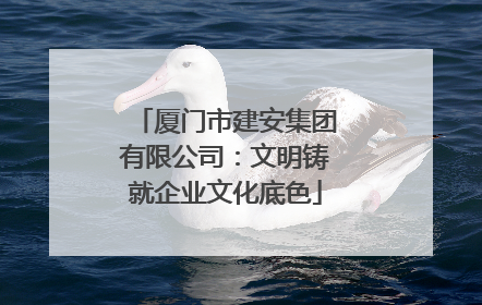 厦门市建安集团有限公司：文明铸就企业文化底色