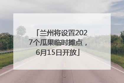 兰州将设置2027个瓜果临时摊点,6月15日开放