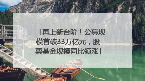 再上新台阶！公募规模首破33万亿元，股票基金规模同比领涨