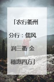 农行衢州分行：儒风润三衢 金穗惠四方