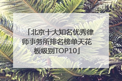 北京十大知名优秀律师事务所排名榜单天花板级别TOP10