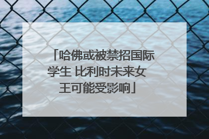 哈佛或被禁招国际学生 比利时未来女王可能受影响
