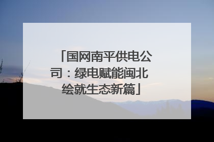 国网南平供电公司：绿电赋能闽北 绘就生态新篇