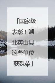 国家级表彰！湖北英山县这些单位获殊荣