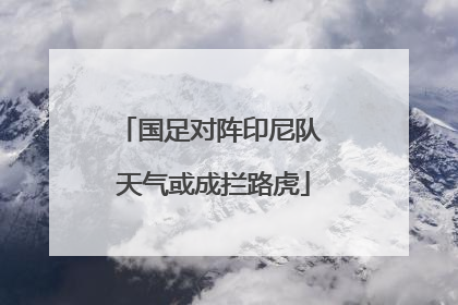 国足对阵印尼队 天气或成拦路虎