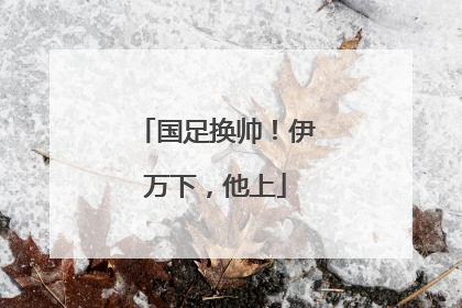 国足换帅！伊万下，他上