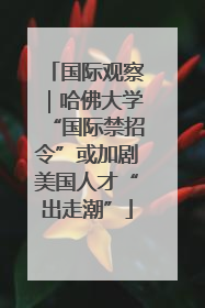 国际观察｜哈佛大学“国际禁招令”或加剧美国人才“出走潮”