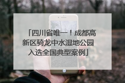 四川省唯一！成都高新区骑龙中水湿地公园入选全国典型案例