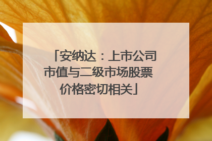 安纳达：上市公司市值与二级市场股票价格密切相关