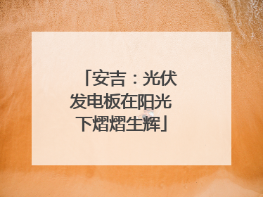 安吉：光伏发电板在阳光下熠熠生辉
