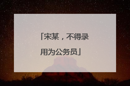 宋某，不得录用为公务员