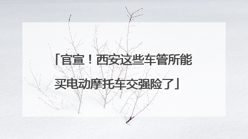 官宣！西安这些车管所能买电动摩托车交强险了
