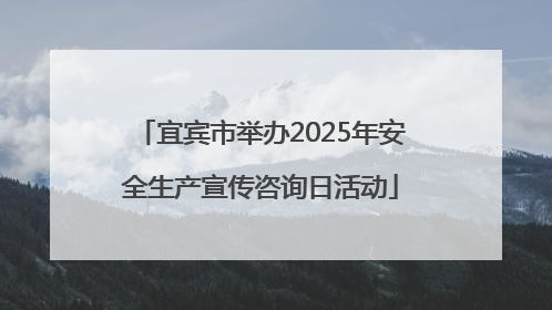 宜宾市举办2025年安全生产宣传咨询日活动