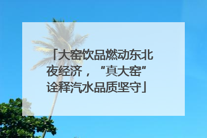 大窑饮品燃动东北夜经济，“真大窑”诠释汽水品质坚守